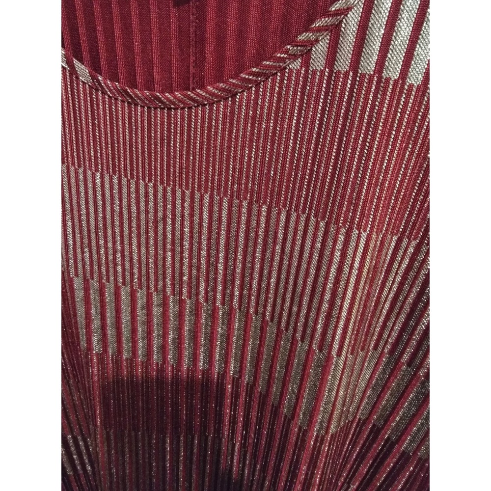 Espresso Women's 3X Red Gold Glitter Stripe A Line Shift Dress‎ Sleeveless - Picture 5 of 8
